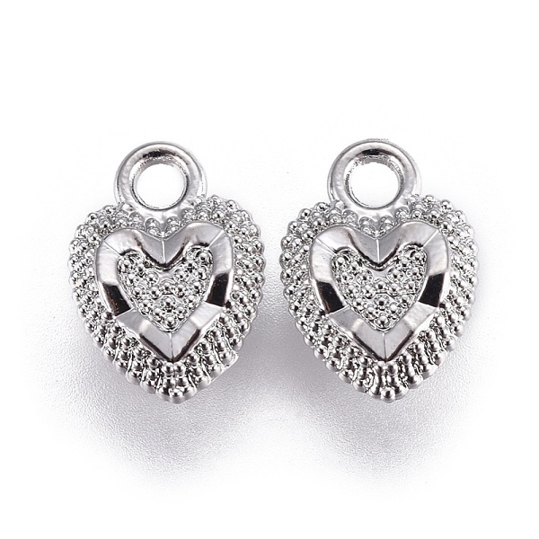 

PandaHall Alloy Charms, Long-Lasting Plated, Heart, Platinum, 10x7x3mm, Hole: 1.6mm Alloy Heart