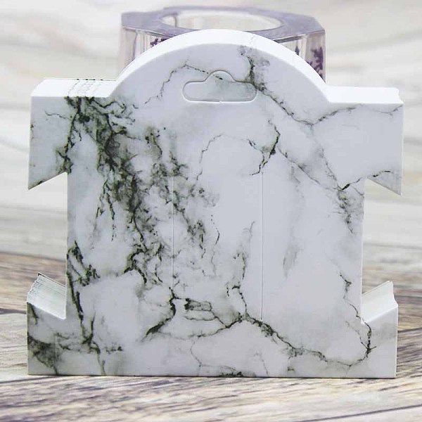 

PandaHall Paper Hair Clip Display Cards, Marble Pattern, 9x10cm, about 100pcs/set Paper Others White