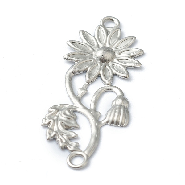 

PandaHall 304 Stainless Steel Links Connectors, Sunflower, Stainless Steel Color, 39x16x1.7mm, Hole: 2mm 304 Stainless Steel Flower