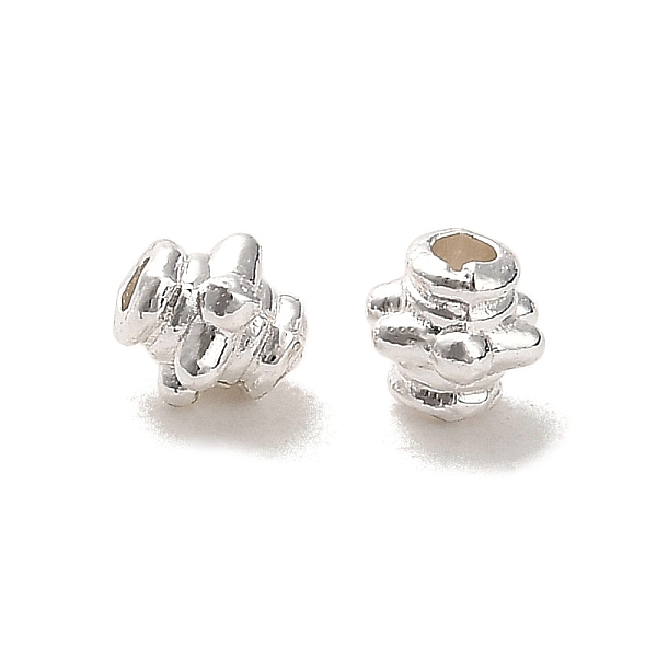 

PandaHall Long-Lasting Plated Alloy Beads, Flower, Silver, 4x4x4mm, Hole: 1.4mm Alloy