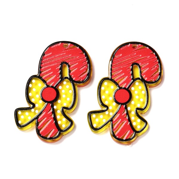 

PandaHall Christmas Themed Acrylic Pendants, Christmas Candy Cane, Red, 39.5x28x2.5mm, Hole: 1.5mm Acrylic Others Red