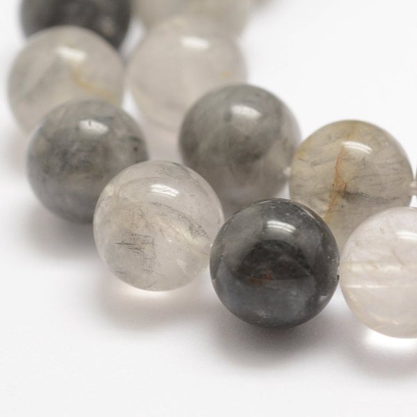 

PandaHall Natural Cloudy Quartz Beads Strands, Round, 8mm, Hole: 1mm, about 47pcs/strand, 15.5 inch(39cm) Cloudy Quartz Round