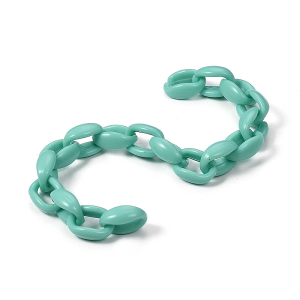 

PandaHall Handmade Acrylic Cable Chains, for Handbag Chain Making, Medium Aquamarine, 16x11x6.5mm, 39.37 inch(1m)/strand Acrylic Green