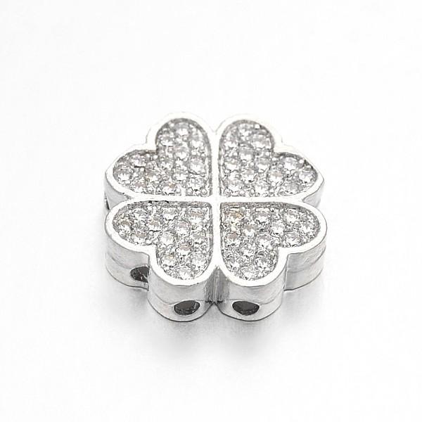 

PandaHall Rack Plating Brass Micro Pave Cubic Zirconia Clover Pendants, Multi-strand Links, Lead Free & Cadmium Free, Platinum, 12x12x3mm...