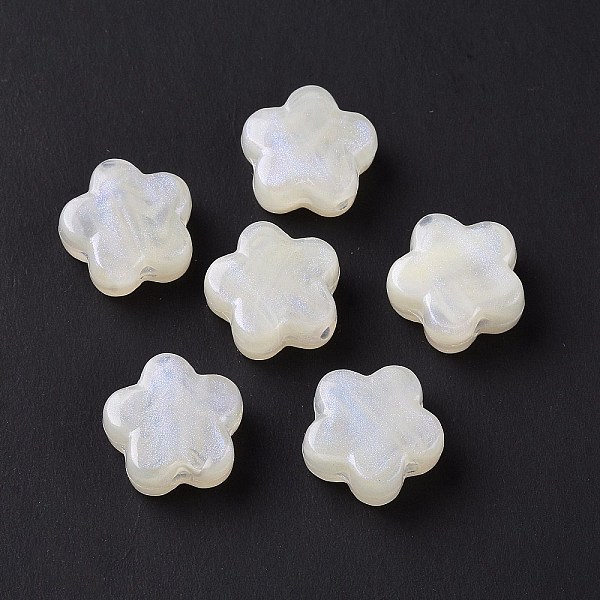 

PandaHall Opaque Acrylic Beads, Glitter Beads, Flower, Beige, 14.5x15x6.5mm, Hole: 2mm, 496pcs/500g Acrylic Flower Yellow