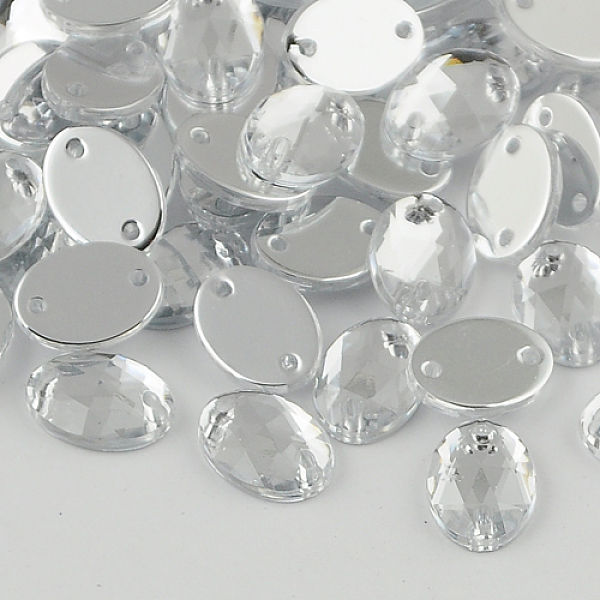 

PandaHall Sew on Rhinestone, Acrylic Rhinestone, Two Holes, Garments Accessories, Faceted Flat Oval, Clear, 10x8x3mm, Hole: 1mm Acrylic...