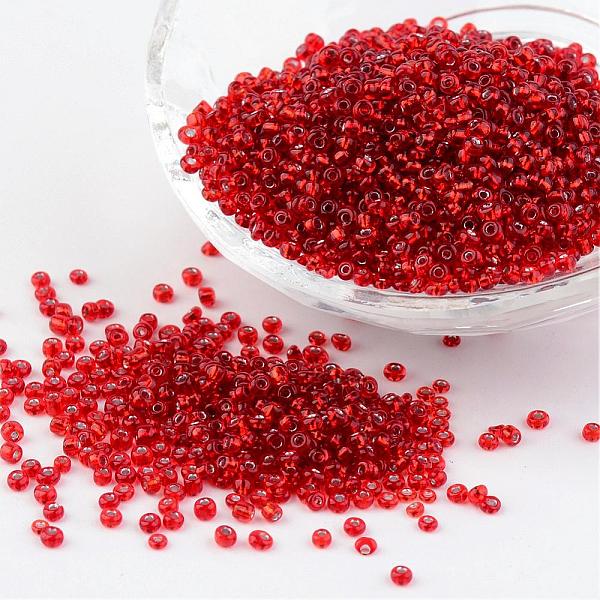 

PandaHall 12/0 Glass Seed Beads, Silver Lined Round Hole, Round, Red, 2mm, Hole: 1mm, about 3306pcs/50g Glass Red
