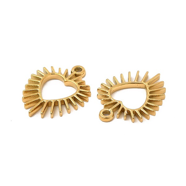 

PandaHall Ion Plating(IP) 304 Stainless Steel Pendants, Heart Charm, Golden, 20x16x1.5mm, Hole: 1.6mm 304 Stainless Steel Heart