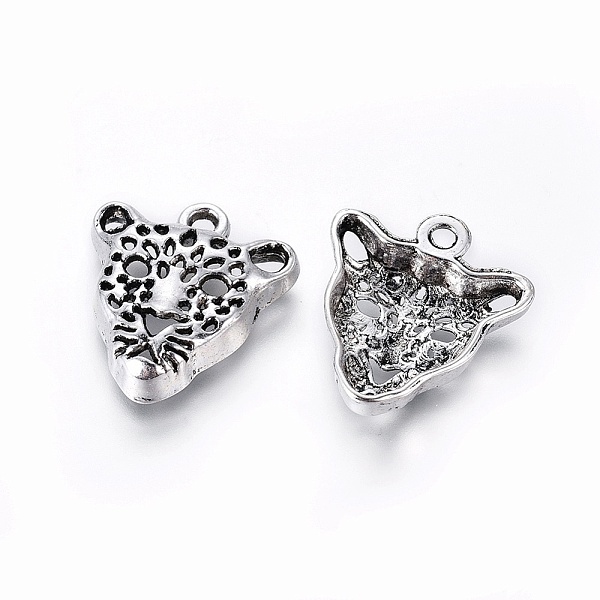 

PandaHall Tibetan Style Pendants, Cadmium Free & Nickel Free & Lead Free, Leopard, Antique Silver, 20x18x5mm, Hole: 2mm Alloy Leopard