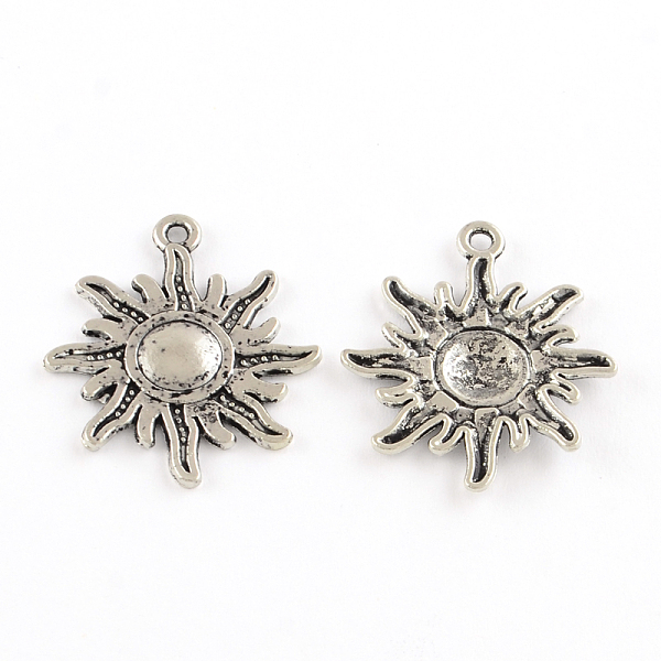 

PandaHall Tibetan Style Alloy Sun Pendants, Solar Eclipse Pendants, Lead Free & Cadmium Free, Antique Silver, 28.5x23x2mm, Hole: 2mm Alloy...