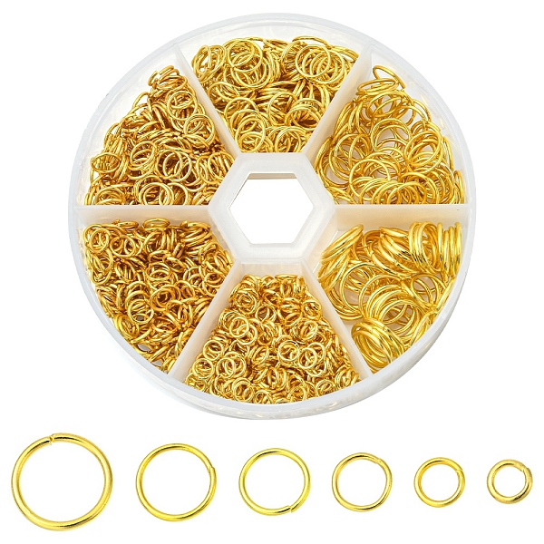 

PandaHall 1 Box Iron Jump Rings Set, Mixed Sizes, Open Jump Rings, Round Ring, Golden, 18~21 Gauge, 4~10x0.7~1mm, Inner Diameter: 2.6~8mm...