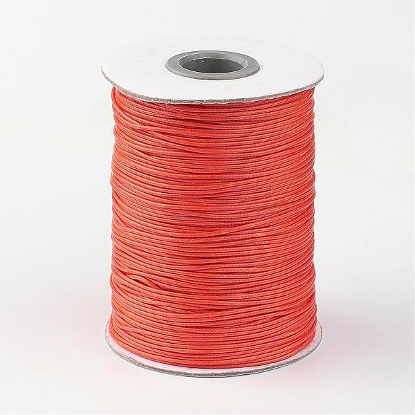 

PandaHall Korean Waxed Polyester Cord, Tomato, 1mm, about 85yards/roll Waxed Polyester Cord Round Red
