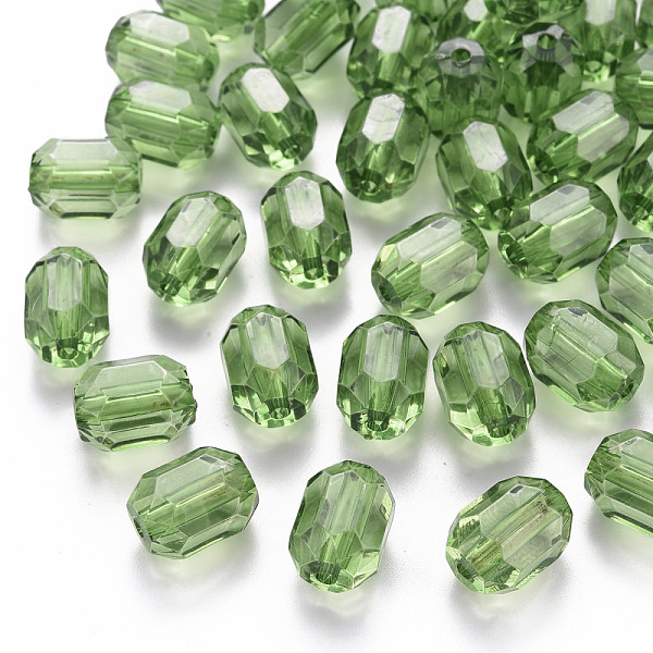

PandaHall Transparent Acrylic Beads, Oval, Faceted, Yellow Green, 14x10x10mm, Hole: 2mm, about 377pcs/500g Acrylic Oval