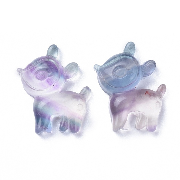 

PandaHall Carved Natural Fluorite Pendants, Small Sika Deer, 27.7x23.5x7.5mm Fluorite Deer