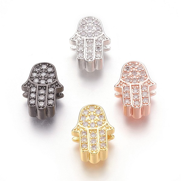 

PandaHall Brass Micro Pave Cubic Zirconia Slide Charms, Lead Free & Cadmium Free & Nickel Free, Long-Lasting Plated, Palm, Clear, Mixed...