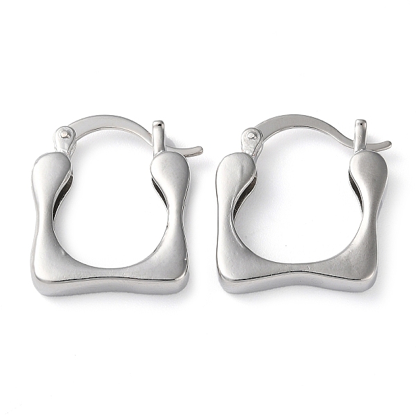 

PandaHall Rack Plating Brass Hoop Earrings, Long-Lasting Plated Square Earring for Women, Lead Free & Cadmium Free, Platinum, 21x19.5x4mm...