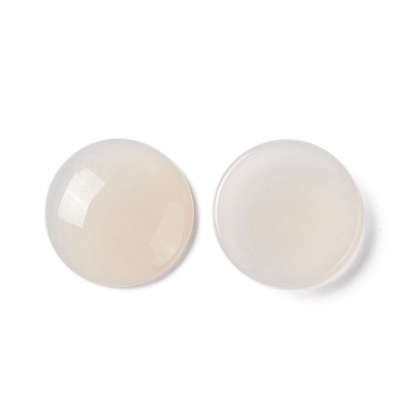 

PandaHall Natural White Agate Cabochons, Grade A, Flat Round, 18.5x4.5mm Natural Agate Flat Round