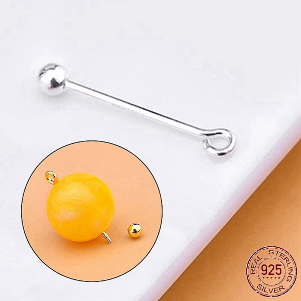 

PandaHall Rack Plating 925 Sterling Silver Screw On Eye Ball Pins, Beadable Pin, for Jewelry Making, Silver, 19 Gauge, 10.3mm, Ball: 3mm...
