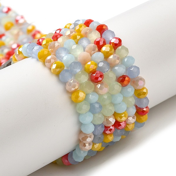 

PandaHall Glass Beads Strands, Faceted, Rondelle, Mixed Color, 4x3mm, Hole: 0.4mm, about 123~127pcs/strand, 15.75~16.5 inch(40~42cm) Glass..., Multicolor