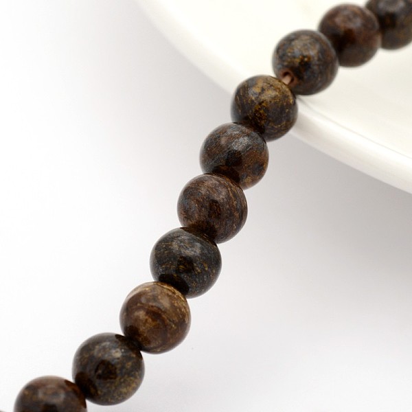 

PandaHall Natural Bronzite Round Bead Strands, 8mm, Hole: 1mm, about 24pcs/strand, 7.5 inch Bronzite Round