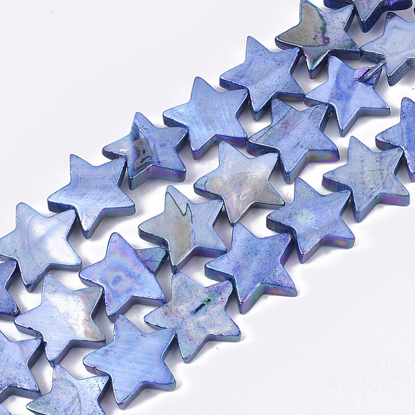 

PandaHall Freshwater Shell Beads Strands, AB Color Plated, Dyed, Star, Royal Blue, 12x12.5x3mm, Hole: 1mm, about 35pcs/strand, 15.55 inch...