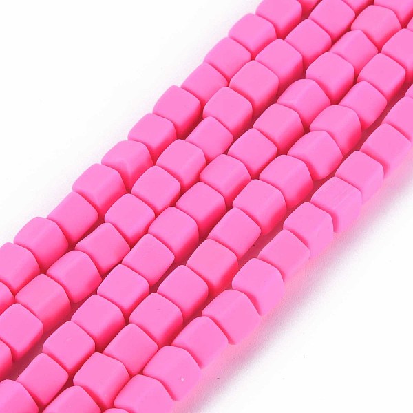 

PandaHall Handmade Polymer Clay Beads Strands, Cube, Deep Pink, 6x6x6mm, Hole: 1.2mm, about 62pcs/strand, 14.84 inch~15.75 inch(37.7cm~40cm)...