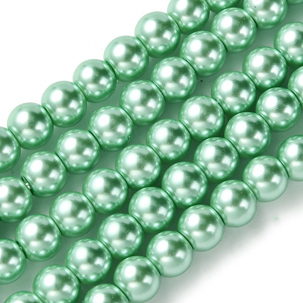 

PandaHall Eco-Friendly Dyed Glass Pearl Beads Strands, Grade A, Round, Cotton Cord Threaded, Aquamarine, 6mm, Hole: 1.2~1.5mm, about..., Green
