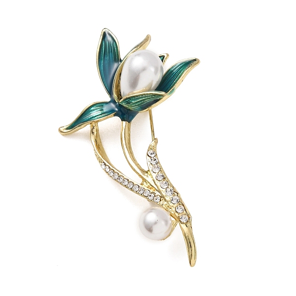 Broches en alliage émaillé en forme de fleur de magnolia