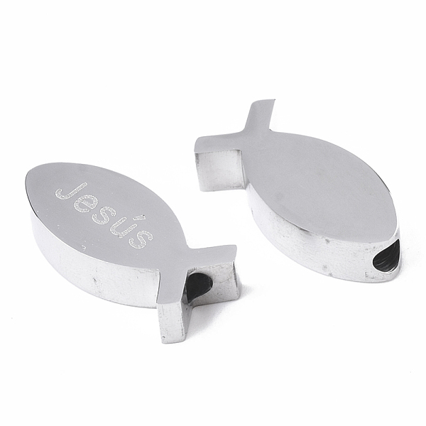 

PandaHall 304 Stainless Steel Beads, for Easter, Jesus Fish/ Christian Ichthys Ichthus, Stainless Steel Color, 14.5x6.5x3mm, Hole: 2mm 304...