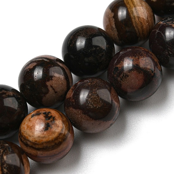 

PandaHall Natural Rhodonite Round Beads Strands, Round, 10mm, Hole: 0.8mm, about 40pcs/strand, 15.75''(40cm) Rhodonite Round
