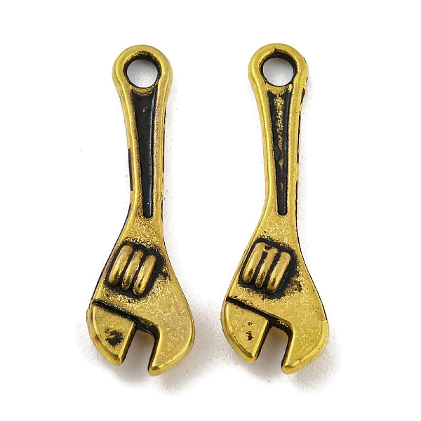 

PandaHall Alloy Pendants, Cadmium Free & Lead Free, Spanner, Antique Golden, 24.5x7x3mm, Hole: 2mm, about 1000pcs/1000g Alloy Tool