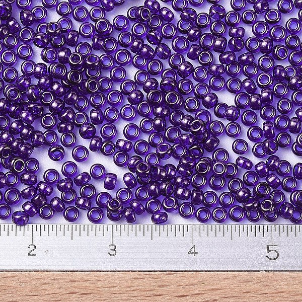 

PandaHall MIYUKI Round Rocailles Beads, Japanese Seed Beads, 11/0, (RR308) Cobalt Gold Luster, 2x1.3mm, Hole: 0.8mm, about 50000pcs/pound..., Blue