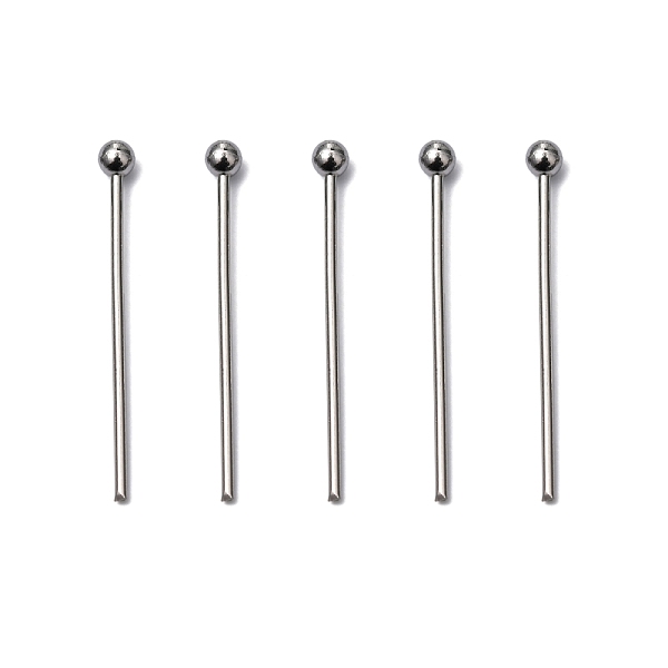 

PandaHall 304 Stainless Steel Ball Head pins, Stainless Steel Color, 20x0.7mm, 21 Gauge, Head: 1.8mm, about 500pcs/bag 304 Stainless Steel
