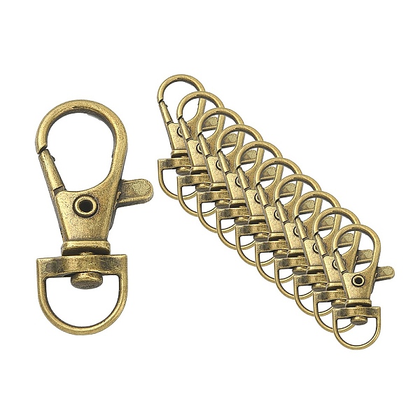 

PandaHall Alloy Swivel Lobster Claw Clasps, Swivel Snap Hook, Cadmium Free & Nickel Free & Lead Free, Antique Bronze, 35x13mm, Hole: 8.5mm...