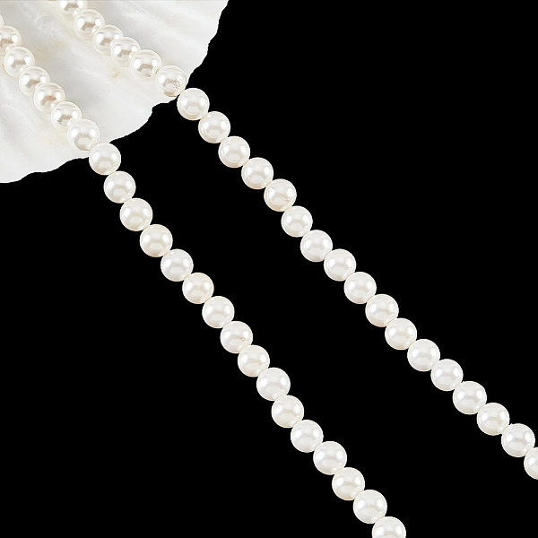 

PandaHall Natural White Shell Beads Strands, Mother of Pearl Shell Bead, Round, Antique White, 6mm, Hole: 1mm, about 65pcs/strand, 15.67''...