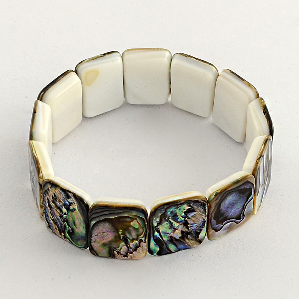 Rechteck Abalone Muschel Stretch-Armbänder