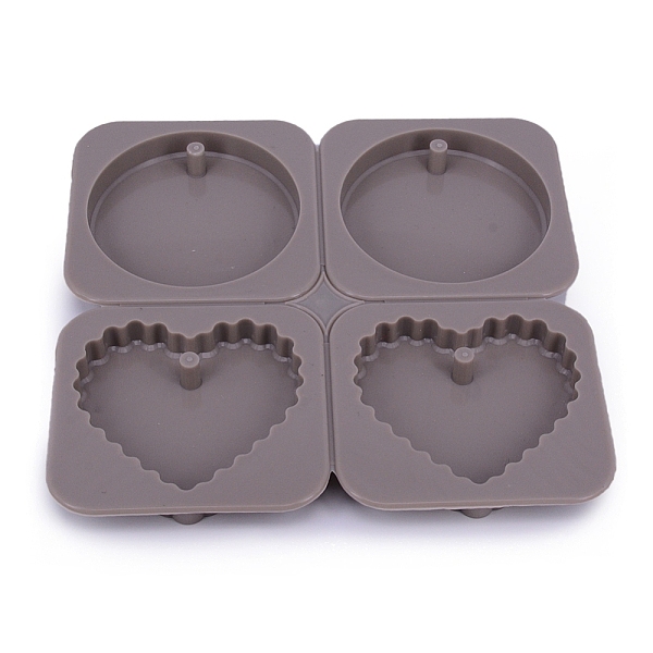 PandaHall Heart & Flat Round Silicone Pendant Molds, Fondant Molds, for DIY Cake Decoration, Chocolate, Candy, UV Resin & Epoxy Resin...
