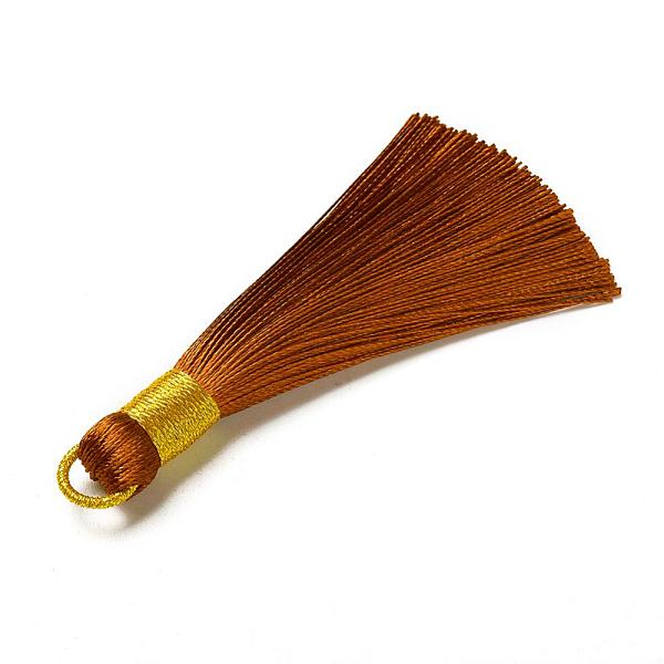 

PandaHall Polyester Tassel Pendants, Saddle Brown, 80~83x7~8mm, Hole: 5~7mm Polyester Brown