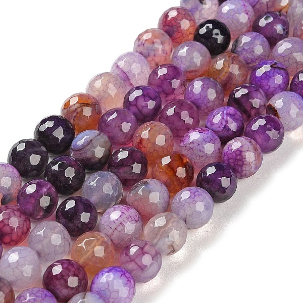 

PandaHall Natural Agate Beads Strands, Dyed & Heated, Faceted, Round, Medium Purple, 10mm, Hole: 0.8mm, about 37pcs/strand, 14.96''(38cm)...