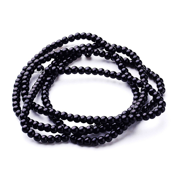 

PandaHall Glass Pearl Beads Strands, Pearlized, Round, Black, 3~4mm, Hole: 1mm, about 190~200200pcs/strand, 25.59 inch(65cm) Glass Round...