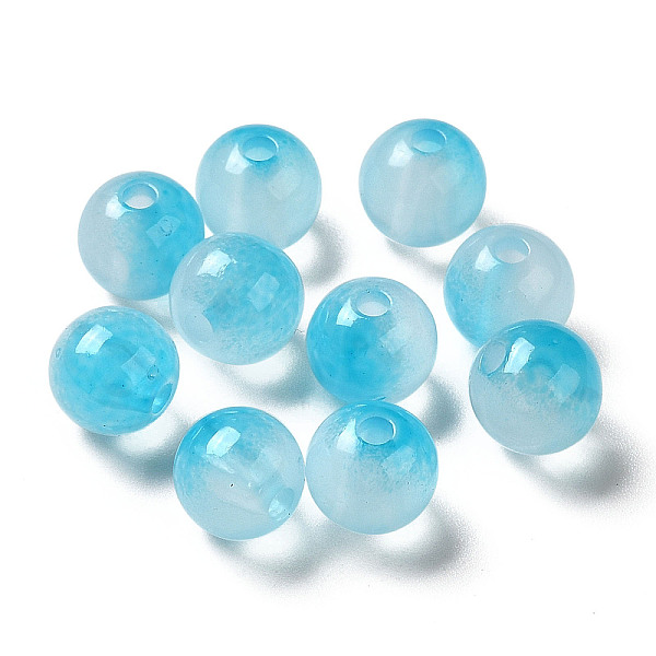 

PandaHall Transparent Acrylic Beads, Two-Tone, Round, Deep Sky Blue, 7.5x7mm, Hole: 1.8mm, about: 1900~2000pcs/500g Acrylic Round