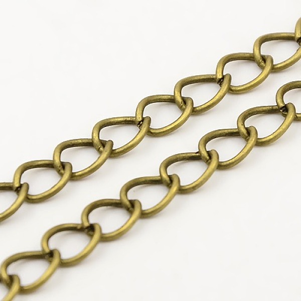 

PandaHall Soldered Iron Curb Chains, with Spool, Antique Bronze, 6x4.5x0.8mm, about 301.83 Feet(92m)/roll Iron