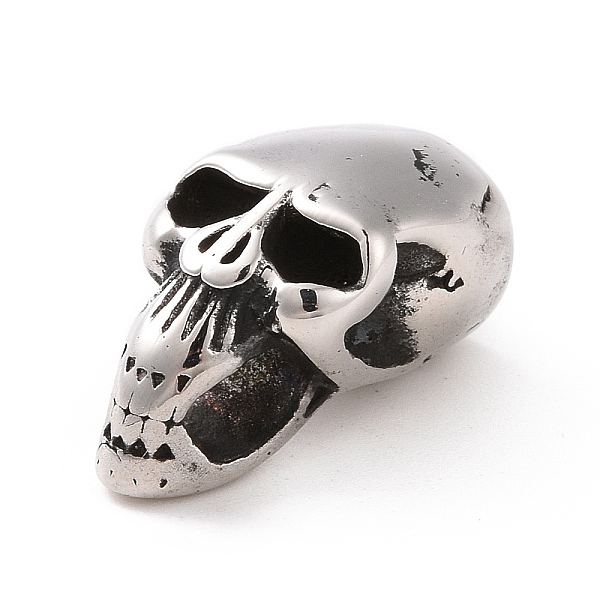 

PandaHall 304 Stainless Steel European Beads, Large Hole Beads, Skull, Antique Silver, 16x9x9mm, Hole: 6mm & 4.5x3mm 304 Stainless Steel...