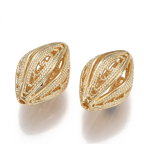 

PandaHall Brass Filigree Beads, Hollow, Nickel Free, Real 18K Gold Plated, 18.5x12.5mm, Hole: 1.2mm Brass Others