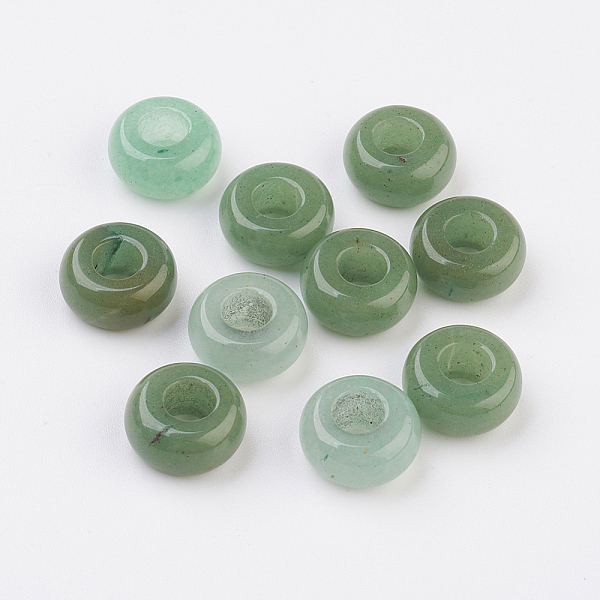 

PandaHall Natural Green Aventurine European Beads, Large Hole Beads, Rondelle, 12x6mm, Hole: 5mm Green Aventurine Rondelle