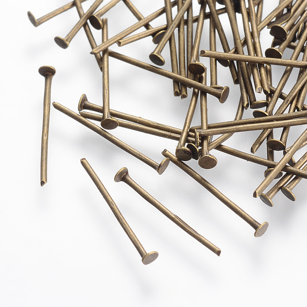 

PandaHall Jewelry Findings, Cadmium Free & Lead Free, Iron Flat Head Pins, Antique Bronze, 32x0.75~0.8mm, 20 Gauge, about 6600pcs/1000g...