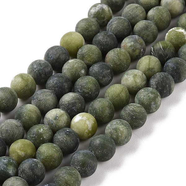 

PandaHall Round Frosted Natural TaiWan Jade Bead Strands, 8mm, Hole: 1mm, about 46pcs/strand, 15 inch TaiWan Jade Round