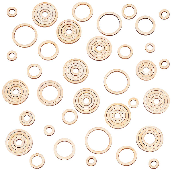 

PandaHall 120pcs Round Wood Linking Rings Wooden Discs Beads, 4 Sizes Blank Unfinished Wooden Slices Circle Wooden Charm Pendants Circle..., Orange