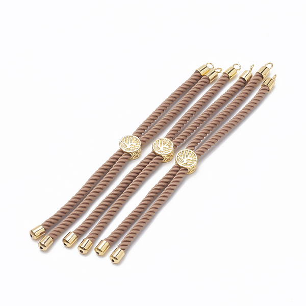

PandaHall Nylon Twisted Cord Bracelet Making, Slider Bracelet Making, with Brass Findings, Golden, Camel, 8.7 inch~9.3 inch(22.2cm~23.8cm)..., Brown
