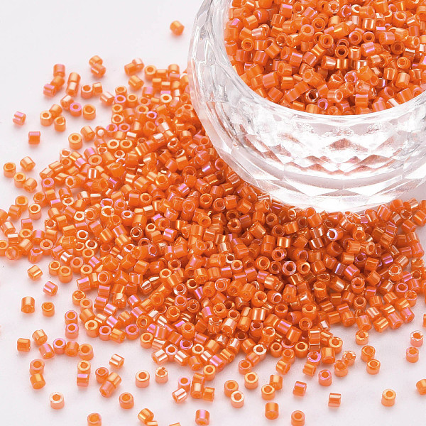 

PandaHall Glass Cylinder Beads, Seed Beads, Opaque Colours Rainbow, Round Hole, Dark Orange, 1.5~2x1~2mm, Hole: 0.8mm, about 8000pcs/bag...